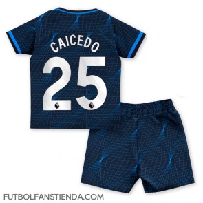 Chelsea Moises Caicedo #25 Segunda Equipación Niños 2023-24 Manga Corta (+ Pantalones cortos)